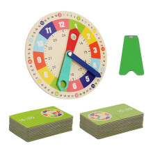 Teaching Clock for Kids Wooden Analog Learning Clock with Moveable Hands and Silent Wall Design for Classroom or Nursery
