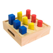 Montessori Wooden Shape Sorter Early Learning Toy for Toddlers, Geometry Blocks Stacking Board Set
