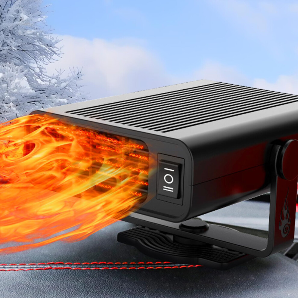 12V Car Heater And Defroster 200W Rapid Heating Cooling Fan With 360 Rotation For Winter Driving 9053599115779