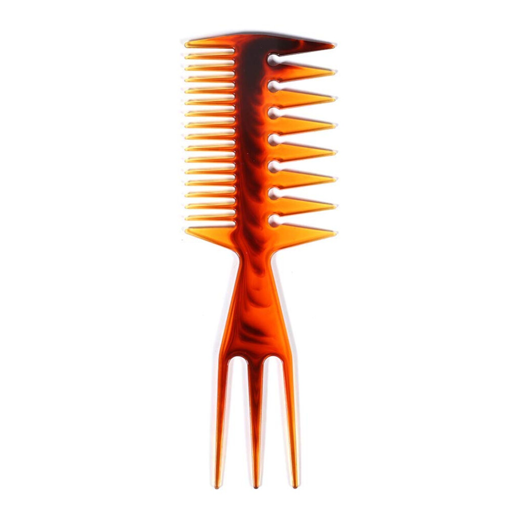Unisex Wide Tooth Comb Set With Afro Pick For Gentle Detangling Of Thick Curly Hair, 3Pcs
