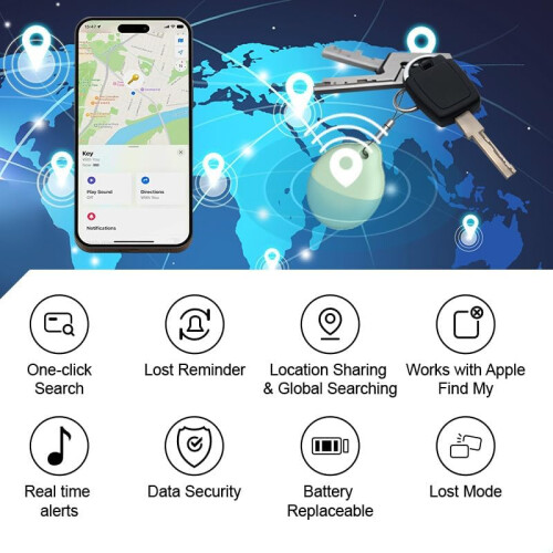 Smart GPS Tracker Bluetooth Key Finder for Keys Wallet Pets with RealTime Alerts Blue 1