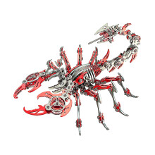 3D Metal Scorpion Puzzle for Adults, DIY Mechanical Model Kit with Detailed Metal Construction, Red