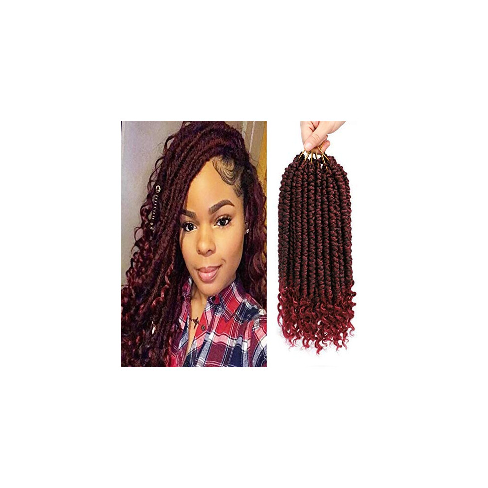 Unisex Black Senegalese Twist Crochet Hair 12 Inch Curly End Extensions For Women Lightweight