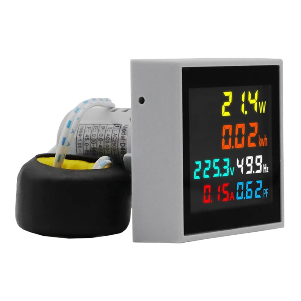 Ac Digital Voltmeter Ammeter 50300V Panel Mount Lcd Power Meter With Realtime Monitoring 9053599116523