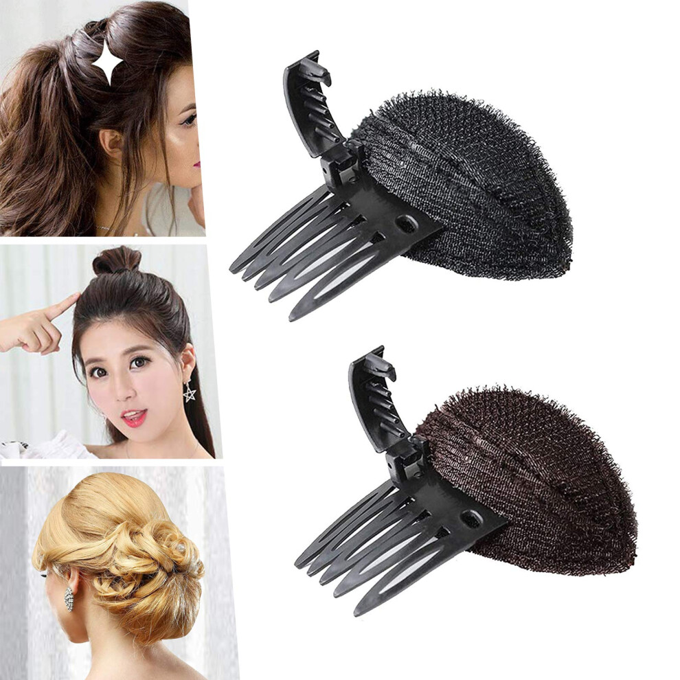 Hair Volume Insert Set with Puff Hair Cushion for Instant Crown Lift, Invisible Secure Comb Clip
