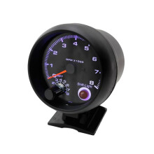 Car Tachometer 8000 RPM Gauge with Alarm Alert and White LED Backlight for Racing