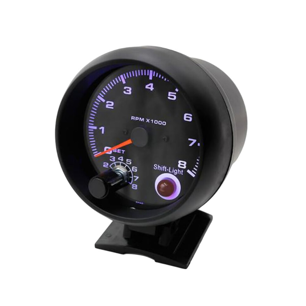 Car Tachometer 8000 Rpm Gauge With Alarm Alert And Led Backlight For Racing White 9455672789295