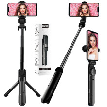 Selfie Stick Tripod with Bluetooth Remote, 2 in 1 Extendable Phone Stand for iPhone Samsung Android