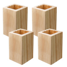 Bed Risers 4 Inch Heavy Duty Pine Wood Furniture Risers Set of 4 for Extra Storage and Stability