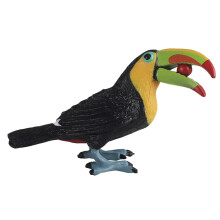 Realistic Hand Painted Toucan Figurine for Kids, Fairy Garden and Cake Topper Educational Toy