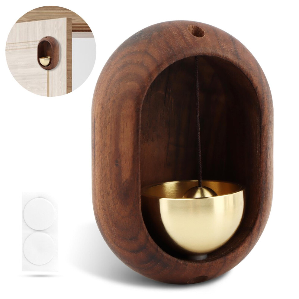 Magnetic Wooden Door Chime Black Walnut For Entrance And Home, Clear Resonant Sound 9455672789806