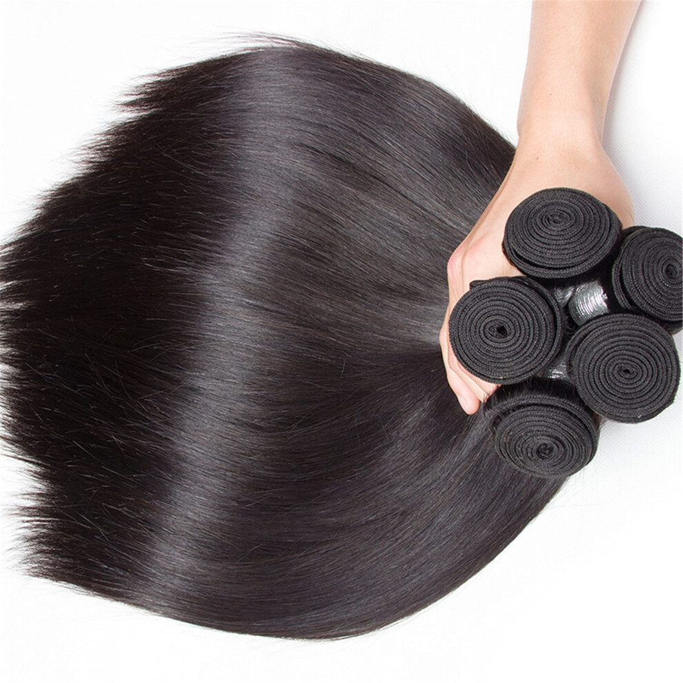 Unisex Brazilian Virgin Hair Straight Bundles 12A Unprocessed Human Hair Weft 3Pcs 812 Inch Extensions