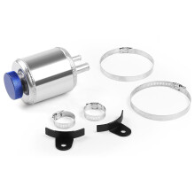 Universal Aluminum Power Steering Reservoir Kit with Clamps for Track Use, Reduces Overheating