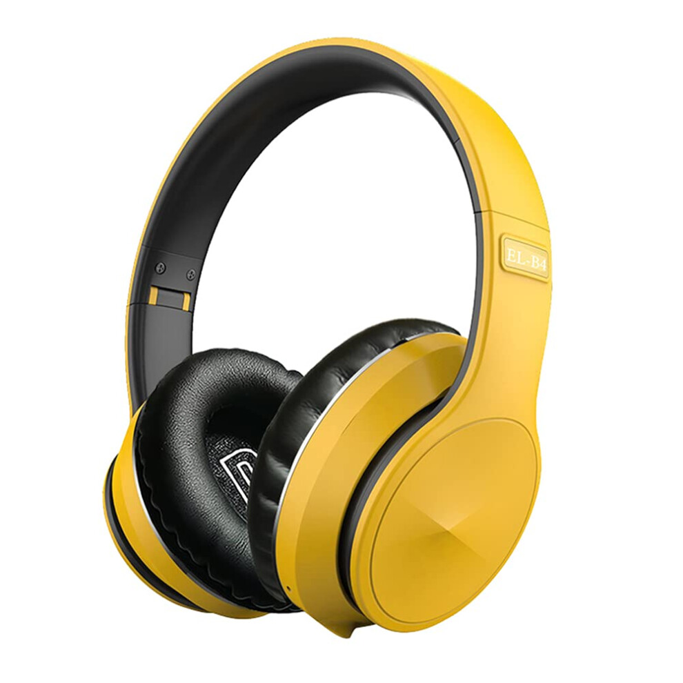 Noise Cancelling Bluetooth Over Ear Headphones With Mic, Foldable Deep Bass, 36H Playtime Yellow 9113335715615