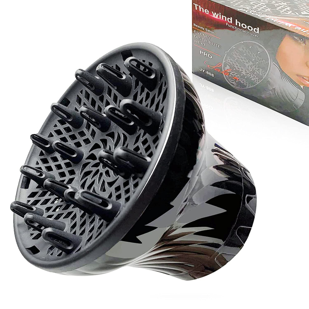 Universal Hair Dryer Diffuser for Curly Hair with 360 Airflow and Frizz Reduction Technology