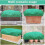 3 piezas de cubierta verde rectangular de protección para plantas 150x40x45 cm 10