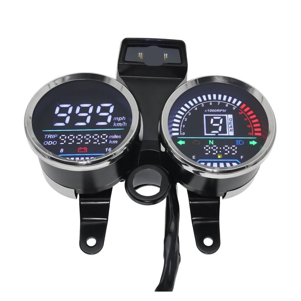 Motorcycle Digital Speedometer With Gear Indicator Tachometer Odometer Gauge For Gn125 9455672790123