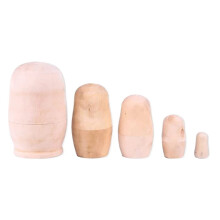 Russian Nesting Dolls Set 5 Pcs Blank Wooden Matryoshka for Painting and Decorative Display