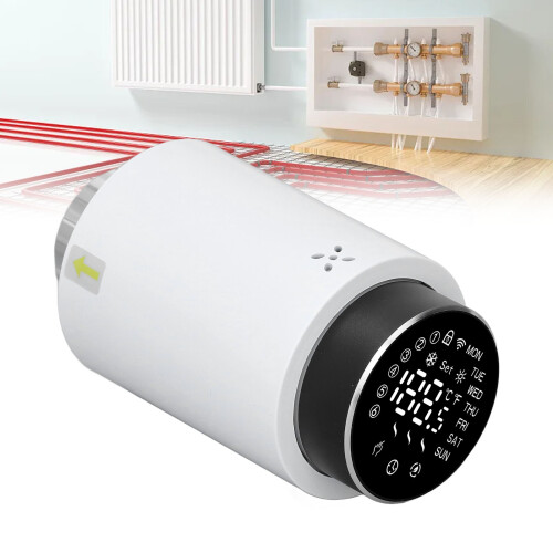 Vanne TRV programmable sur 7 jours ABS/PC, course de 5,5 mm