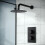 NES Home Concealed Thermostatic Rainfall Shower Set Black 1