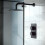 NES Home Concealed Thermostatic Rainfall Shower Set Black 4