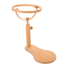 Adjustable Wooden Embroidery Hoop Stand with Stable Wood Support and Hands Cross Stitch Holder