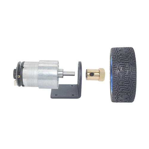 JGB37520 12V 24V DC Gear Motor with Hall Encoder Wheel and Coupling Kit for Smart Robot Precise Control 1