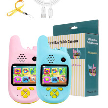 Kids Walkie Talkies Rechargeable with Dual Camera, Games and Music, Long Range Outdoor Toy Gift
