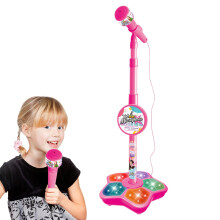 Kids Karaoke Machine with Lights and Adjustable Microphone Stand for Kids Singing and Parties