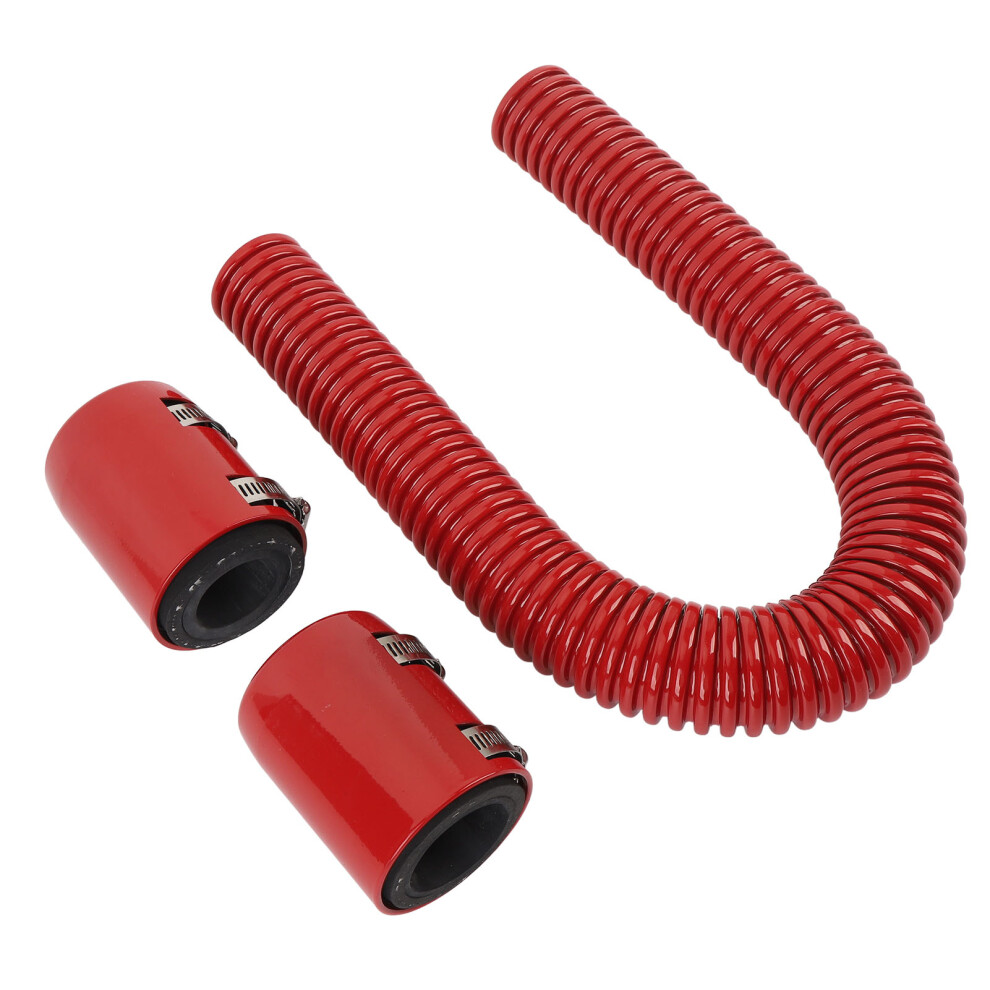Flexible Stainless Steel Radiator Hose Kit 24In For Coolant Flow Red 4131383369814