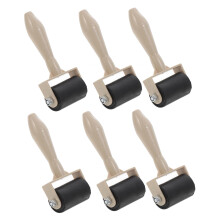 Printmaking Roller Set 6pcs with Rubber Brayer for Craft Ink Stamping and Even Ink Distribution