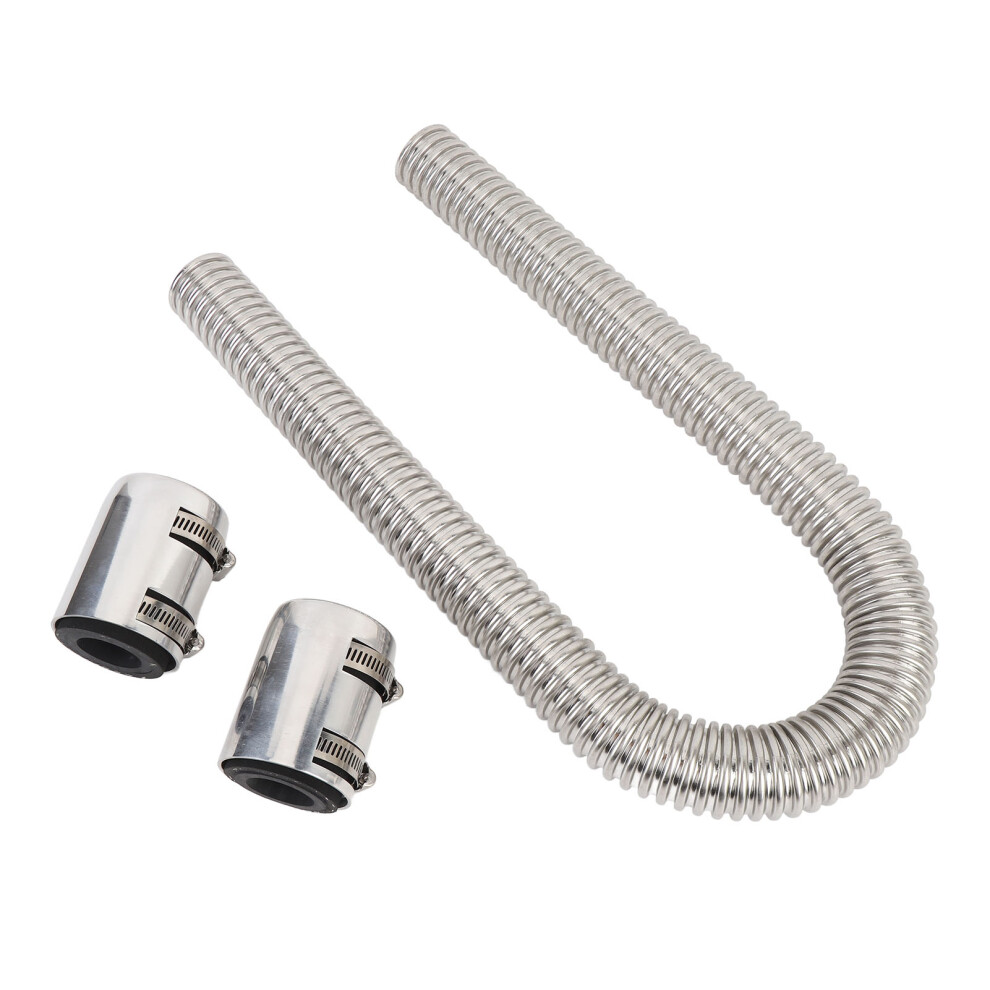 36 Inch Stainless Steel Radiator Hose Kit With Clamps - Adjustable Silver 8461383370135