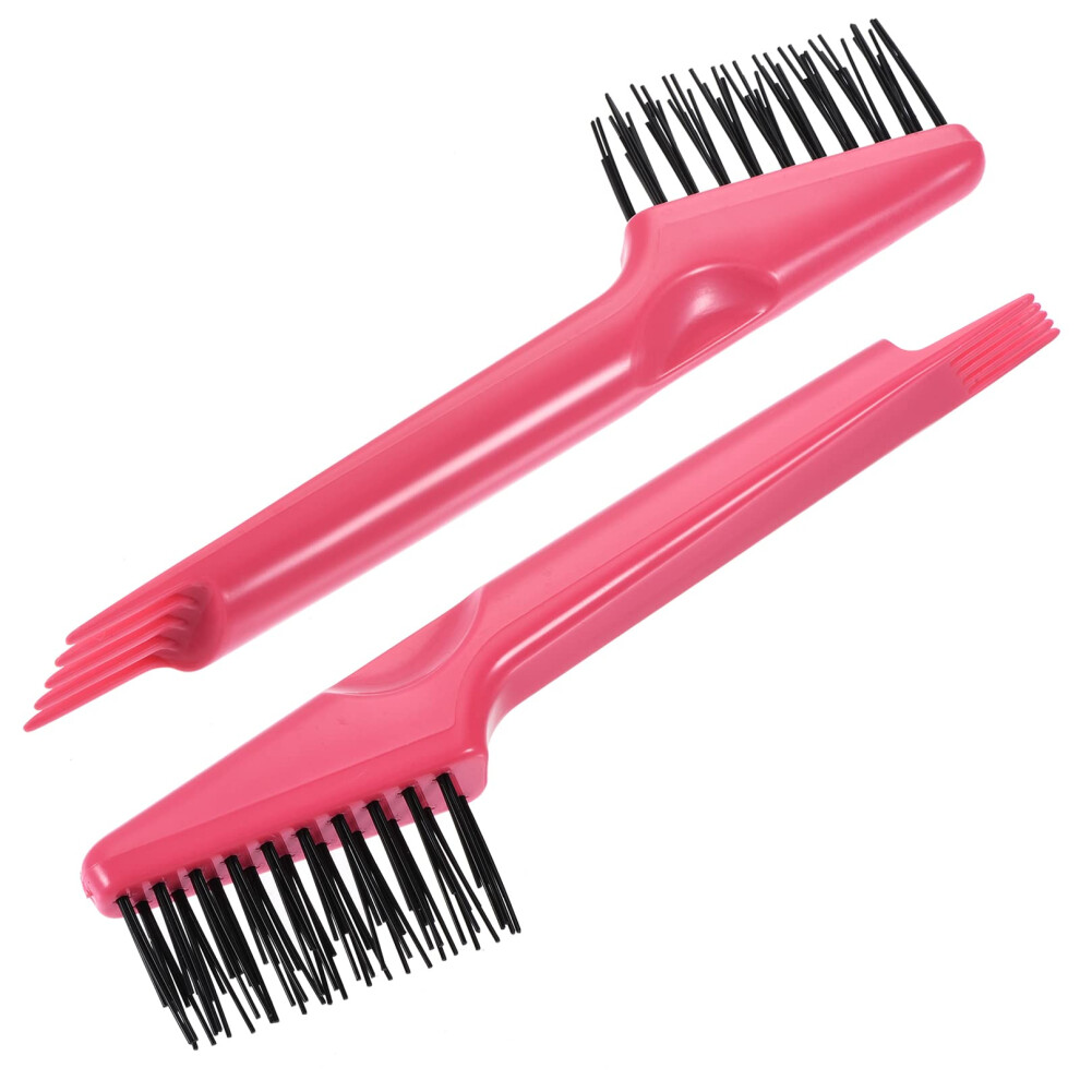 Pink Hair Brush Cleaner 2 Pack Mini Comb Tool For Fast Bristle Hair Removal