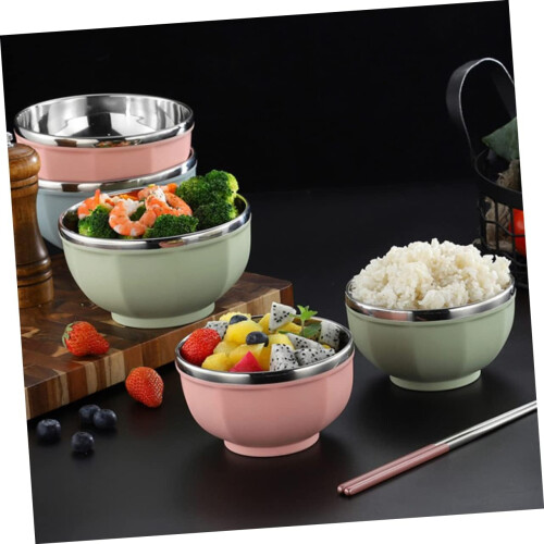 Stainless Steel Serving Bowl for Rice Noodle Soup, RustResistant, Stackable, Easy to Clean 1