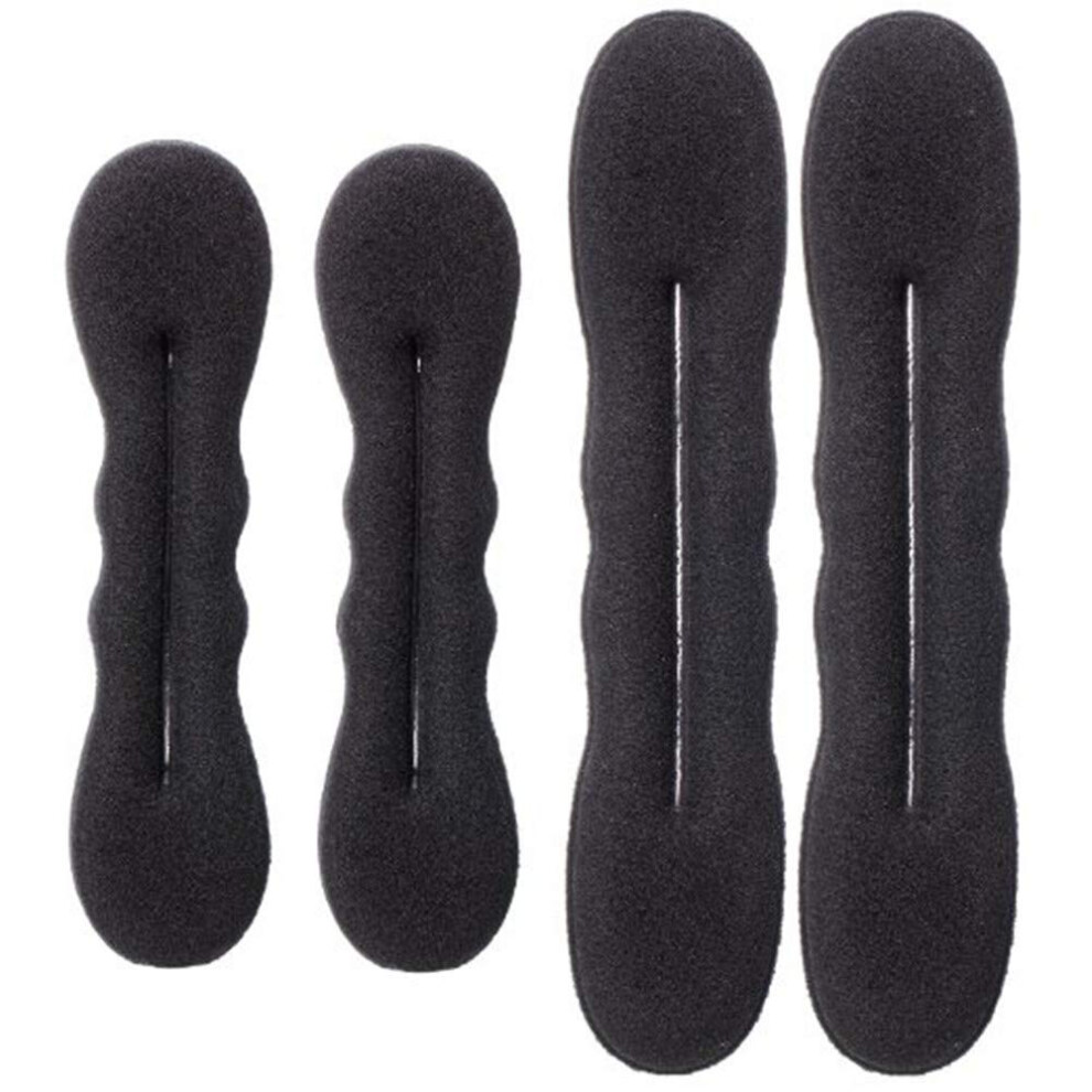 Hair Bun Maker Set with Styling Sponge, Fast Easy Velvet Donut Curler, Reusable Durable Design