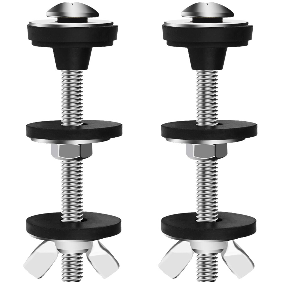 2Pcs Heavy Duty Toilet Seat Bolts Kit With Stainless Steel Screws Washers And Leakproof Gasket 9053599118886