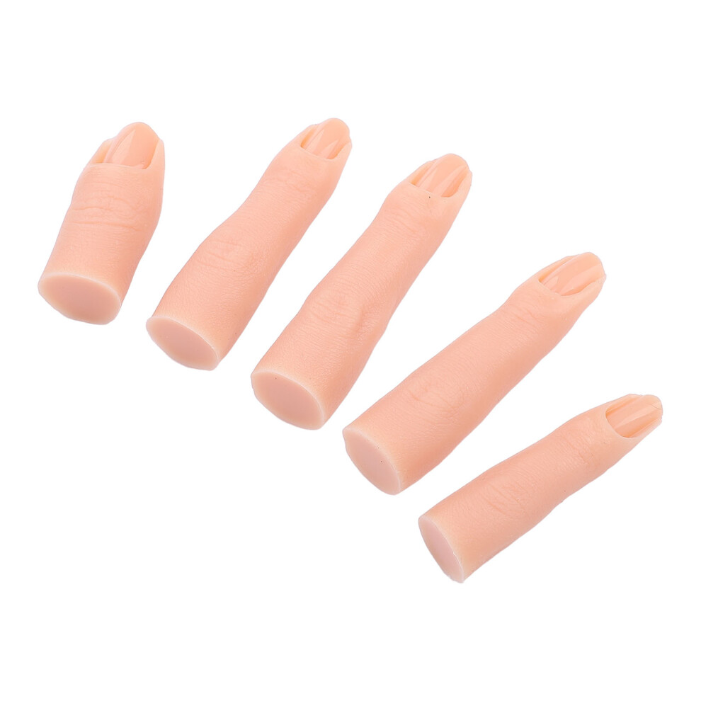 5 Pcs Silicone Nail Practice Finger High Elasticity Bendable Joints for Salon