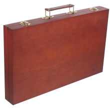 Wooden Art Supply Storage Box with DualPurpose Tabletop Easel and Compact Organizer