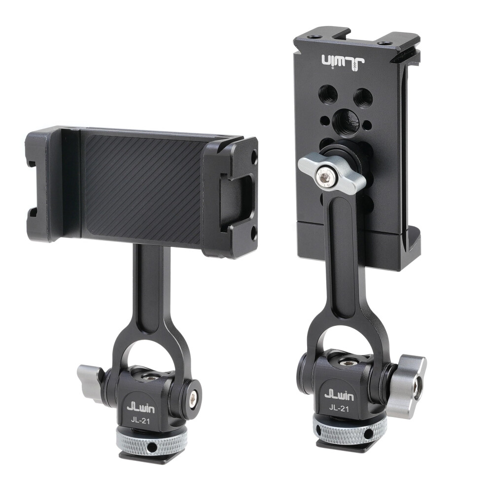Aluminum Smartphone Tripod Mount With 360 Rotation, Dual Cold Shoes, Arca Swiss Compatible For Iphone Samsung Vlogging 9070919940354