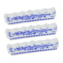 3pcs Ceramic Brush Holder Set Retro Chinese Style Calligraphy Brush Rest Decorative Desk Accessory