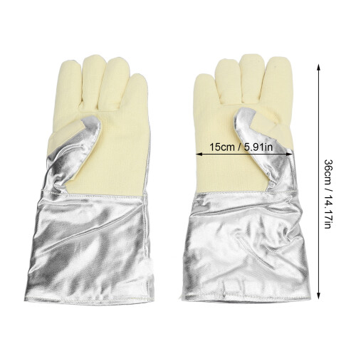 Hitzebeständige Handschuhe 500 C Modell 1414 Größe M Silber 1