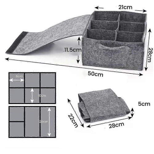 (a complete set) Caravan Plate Holder, Camping Dinnerware Storage Felt Bag with Side Handle, for Motorhome Cupboard Glass Mug Tableware Storage 2