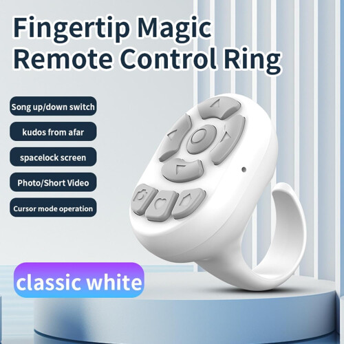 Wireless Scrolling Ring  Auto Clicker for Phone, Remote Control for Phones and Tablets White 1