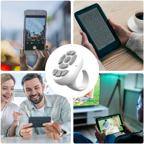 Wireless Scrolling Ring  Auto Clicker for Phone, Remote Control for Phones and Tablets White 2