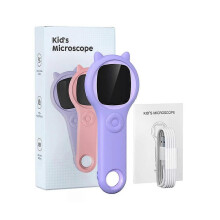 (Pink) Kids Magnifying Glass Camera,Camera Microscope Kids for Kids Handheld Microscope