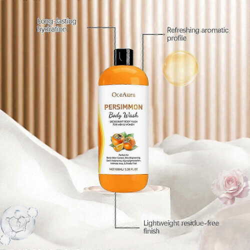 3x Persimmon Body Wash for Body Odor Control - Purifying Deodorizing Soap for Eliminating Odor 2