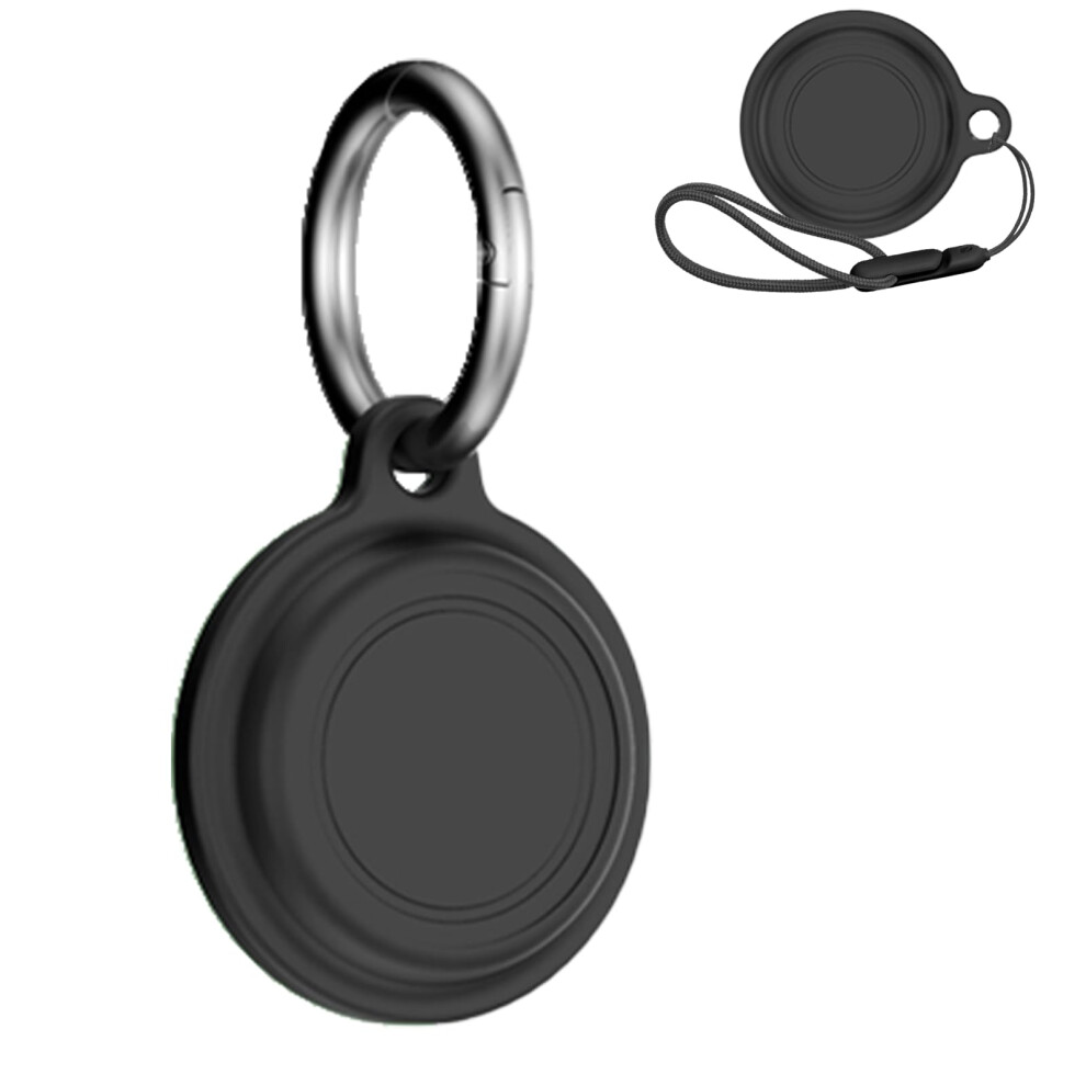 Silicone Shockproof Protective Cover With Carabiner Clip For Motorola Moto Tag 2024 Black 9070919942266