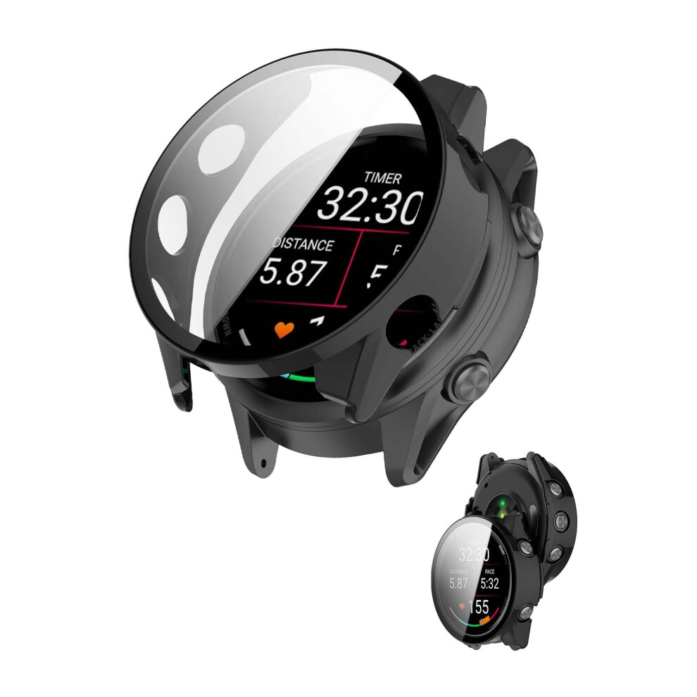 Case With Builtin Tempered Glass Screen Protector, Impact Resistant, For Garmin Forerunner 970 Black 9113335718425