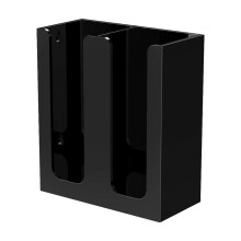 Acrylic Cup and Lid Organizer with 2 Compartments, Wall Mount or Countertop Coffee Holder, Black