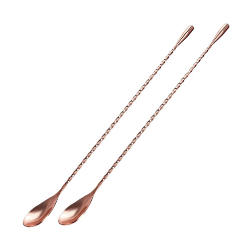 Set of 2 Stainless Steel Bartender Spoons